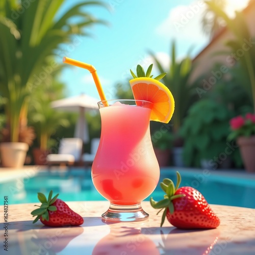 cocktail with strawberry
