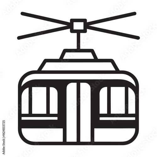 Cable Gondola Vector – Aerial Tramway Transport Design