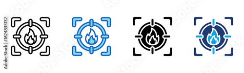 Target icon Multi Style Vector Illustration