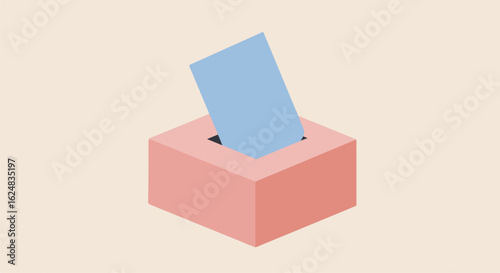 Ballot going into box to depict elections, voting, or making a contribution