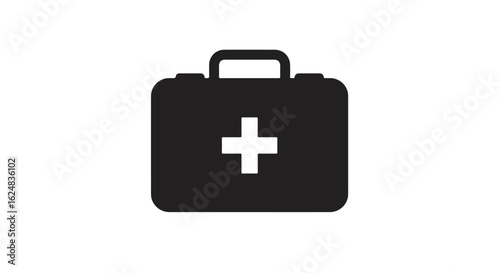 Medical First Aid Kit Illustration on White Background for Healthcare and Safety