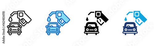 Fuel icon Multi Style Vector Illustration