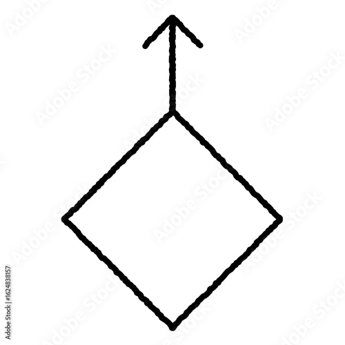 手書き風矢印吹き出し　菱形