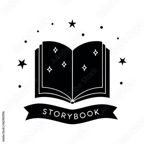 Storybook with Stars Icon Vector Illustration