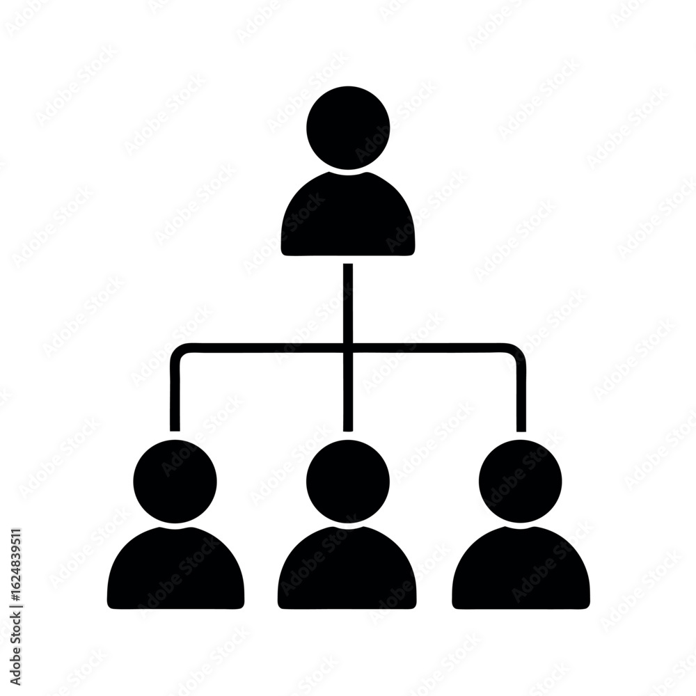 Fototapeta premium Team Structure Chart Icon Vector Illustration