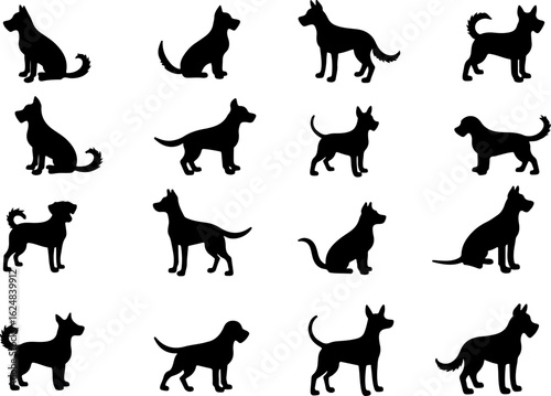 Dog Silhouettes Collection vector bundle