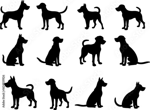Dog Silhouettes Collection vector bundle