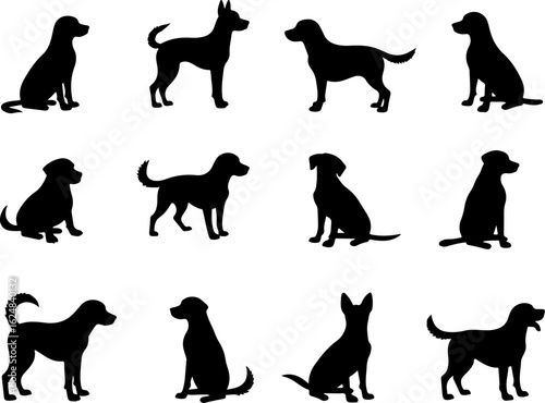 Dog Silhouettes Collection vector bundle