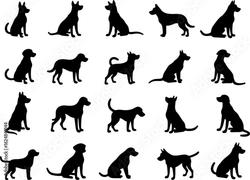 Dog Silhouettes Collection vector bundle