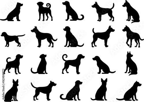 Dog Silhouettes Collection vector bundle