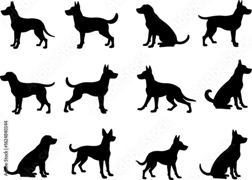 Dog Silhouettes Collection vector bundle