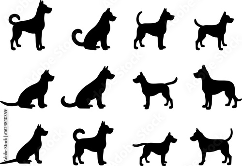 Dog Silhouettes Collection vector bundle