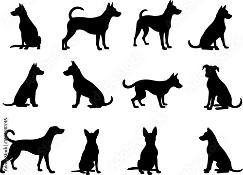 Dog Vector Silhouettes Collection bundle
