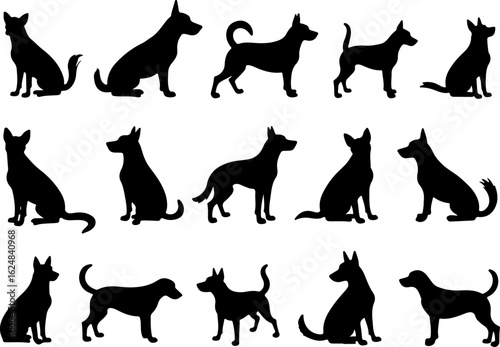 Dog Vector Silhouettes Collection bundle