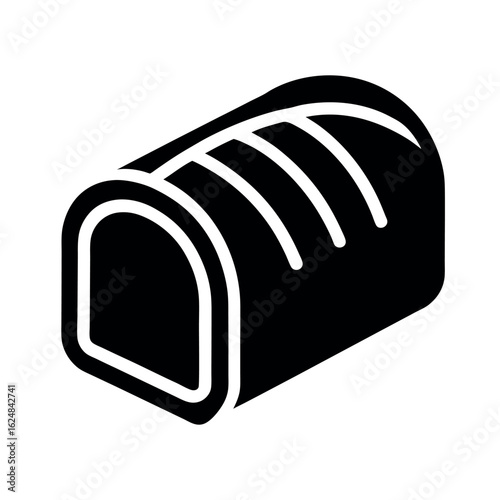 Loaf of Bread with Slice Icon Vector Illustration