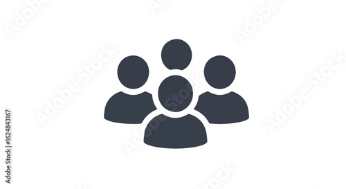 People icon on white background, team shown for business application