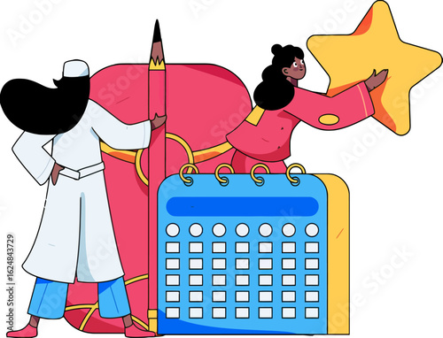 Achieve your goals by planning your success with a star rating and organized calendar, boosting productivity and marking milestones with determination and focus