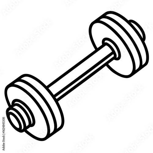 Dumbbell Outline Vector