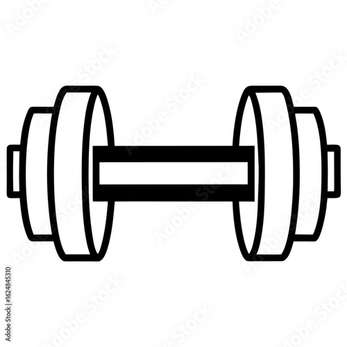Dumbbell Outline Vector