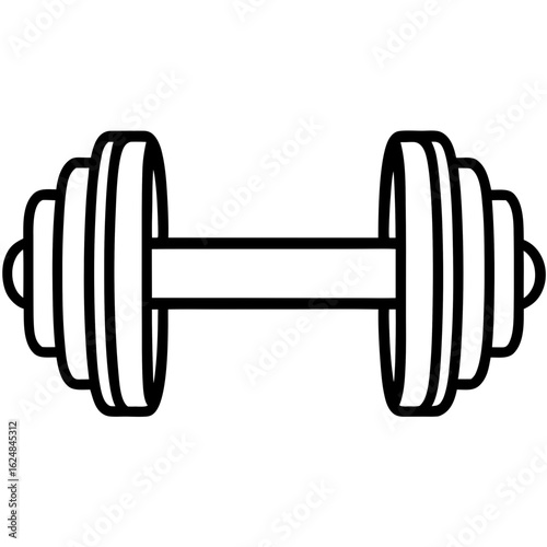 Dumbbell Outline Vector