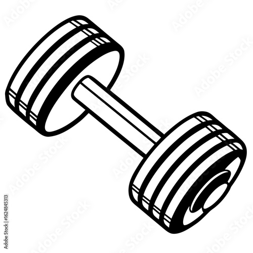 Dumbbell Outline Vector