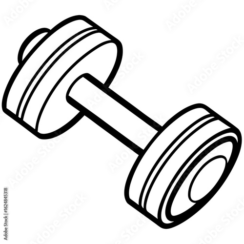 Dumbbell Outline Vector