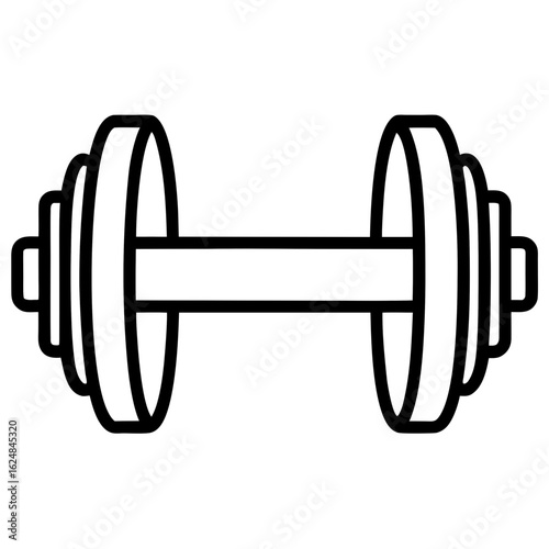 Dumbbell Outline Vector