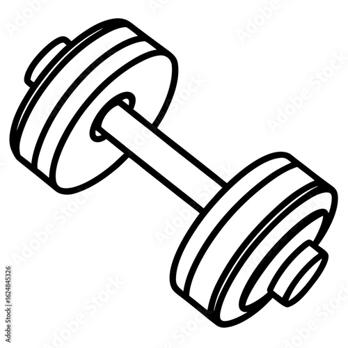 Dumbbell Outline Vector