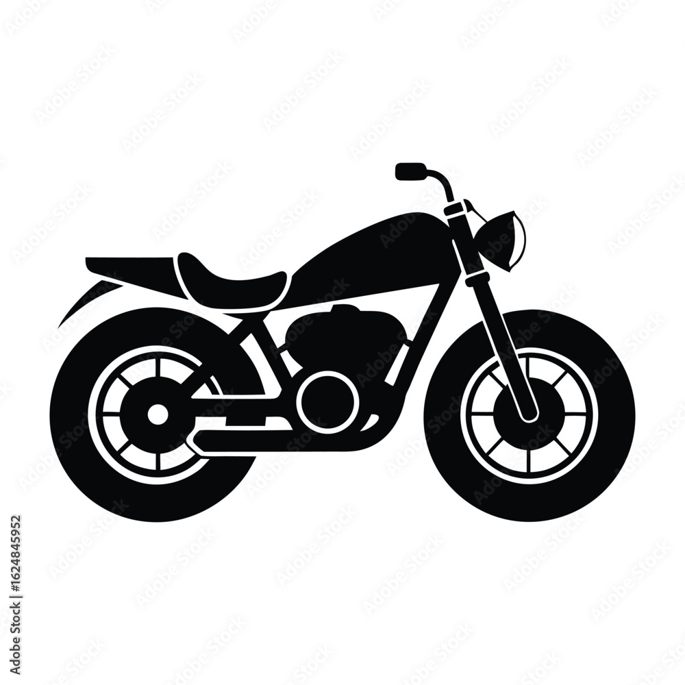 Obraz premium Motorcycle Side View – Simple Vector Illustration