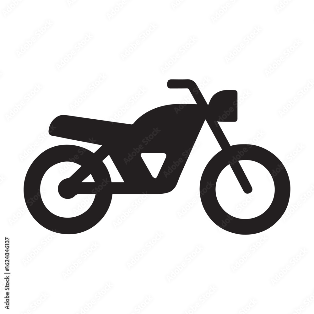 Fototapeta premium Motorcycle Silhouette – Black Vector Graphic Isolated on White