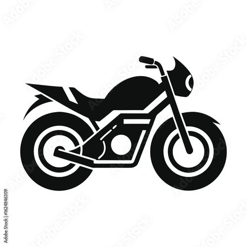 Motorbike Icon – Flat Vector Design on White Background