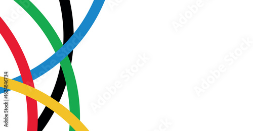 Abstract Multicolored lines on white background. 