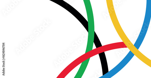 Abstract Multicolored lines on white background. Olympic colors design
