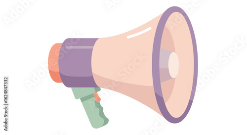 Isolated pastel megaphone on white background to amplify messages or marketing