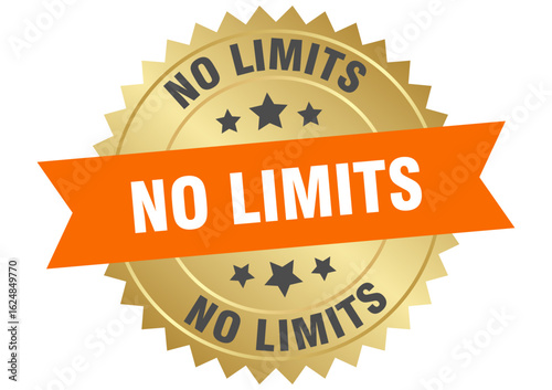 no limits. no limits round orange and gold label isolated on transparent background
