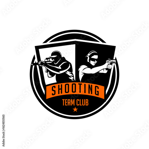 Sporting Clays Target and Shotgun Gun Club Logo Template
