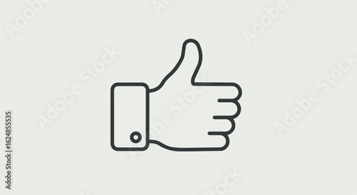 Minimal Thumbs Up Icon Vector on Plain Background for Social Media Use