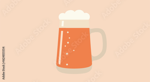 Vector graphic beer mug on plain background, for menus or social media usage