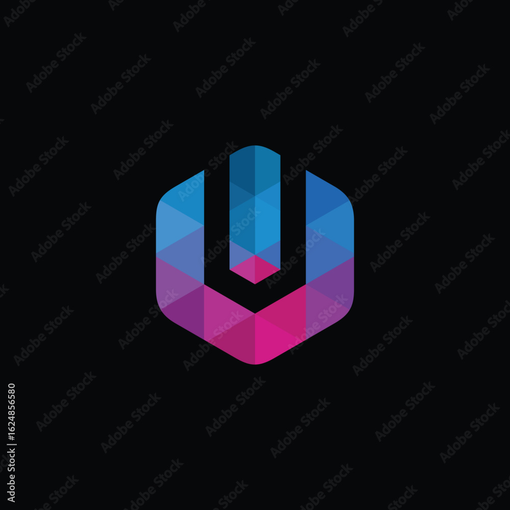 Hexagon Pixel Letter U Logo Design Vector Template Hexagon Pixel Letter U Logo Design Vector Template