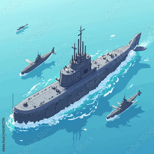super cool war submarine design