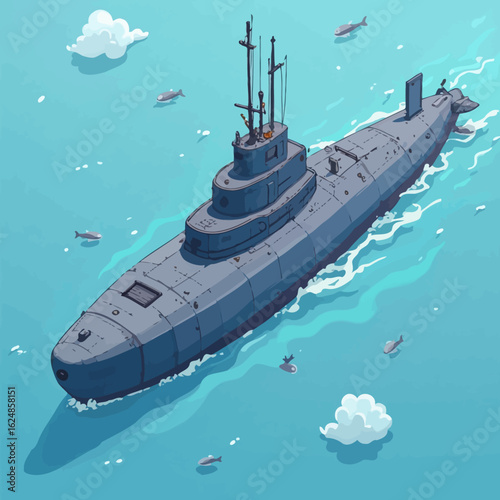 super cool war submarine design