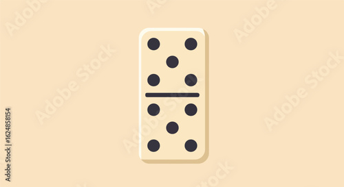 Ivory domino tile with a 3 and 4 value lying on a plain, flat surface