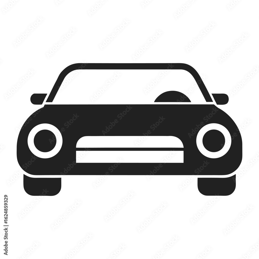 Obraz premium Compact Car Vector – Urban Transportation Symbol