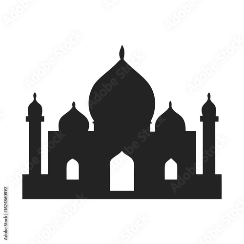 Taj Mahal Silhouette Iconic Indian Mausoleum Architecture