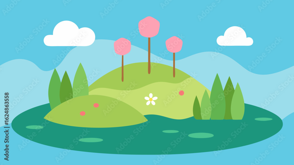 Obraz premium spring landscape with flowers