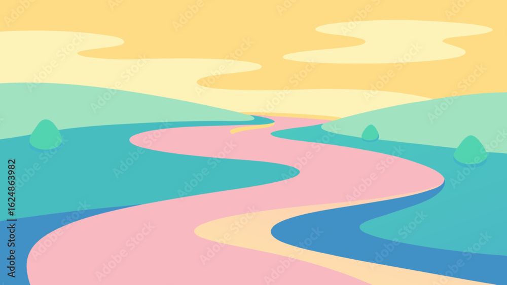 Fototapeta premium landscape with rainbow