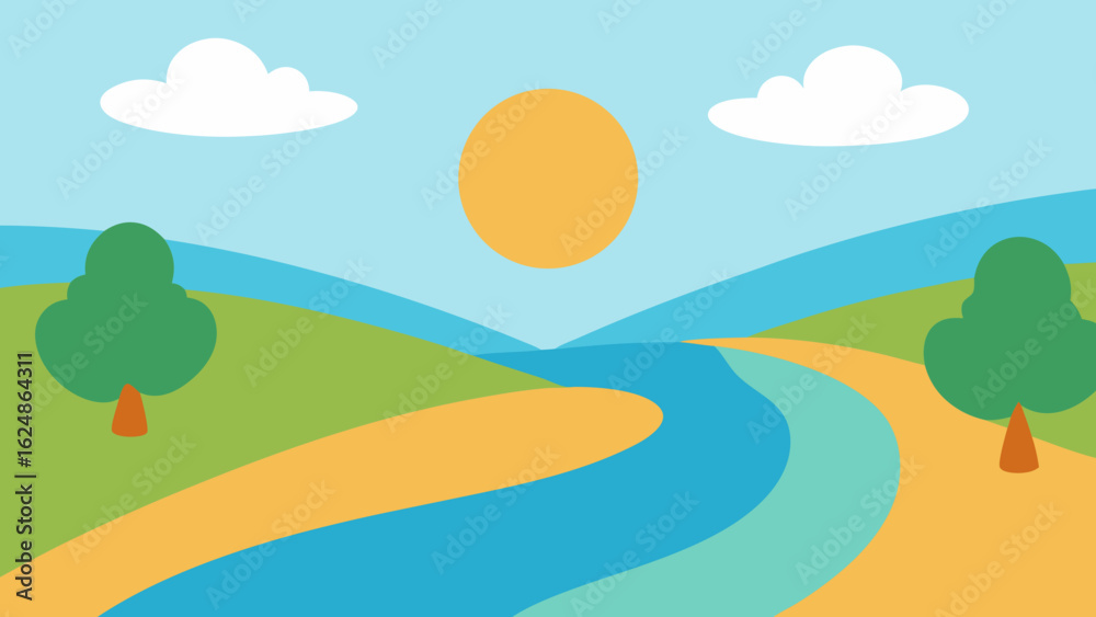 Obraz premium summer landscape with trees