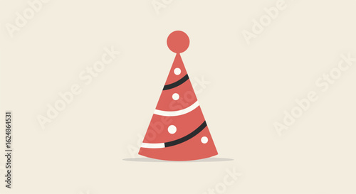 Illustration of a party hat on a background with neutral tones for graphic design