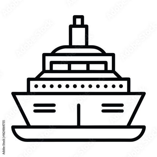 Cruise Ship Icon – Vector Ocean Liner Graphic