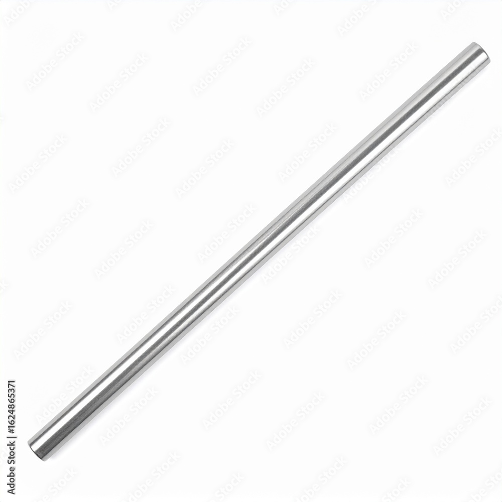 Long, straight, metallic drinking straw Long, straight, metallic drinking straw